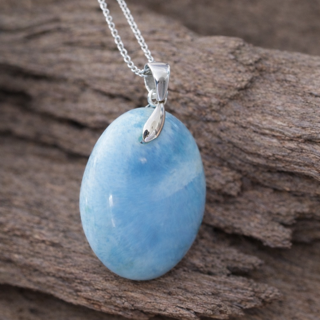 pierres anti-stress pendentif larimar